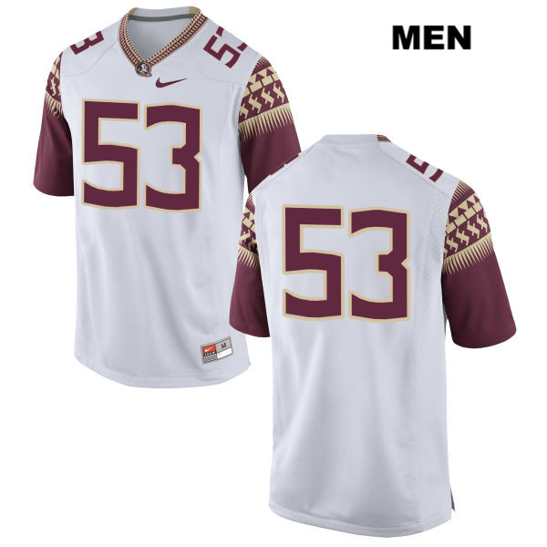 Men's NCAA Nike Florida State Seminoles #53 Jalen Parks College No Name White Stitched Authentic Football Jersey OZE4369GY